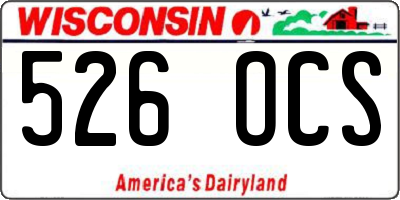 WI license plate 526OCS