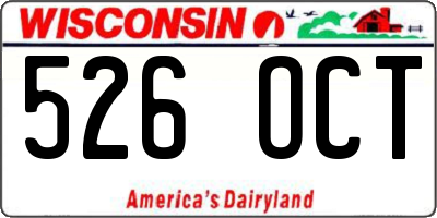WI license plate 526OCT