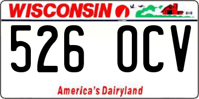 WI license plate 526OCV