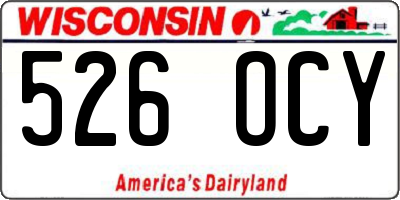 WI license plate 526OCY