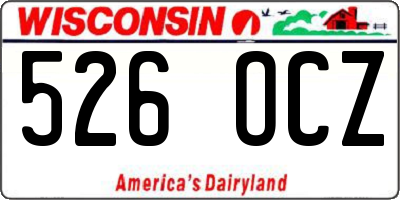 WI license plate 526OCZ