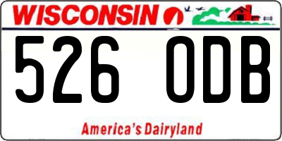 WI license plate 526ODB