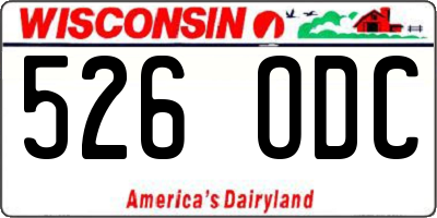 WI license plate 526ODC