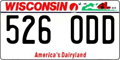 WI license plate 526ODD