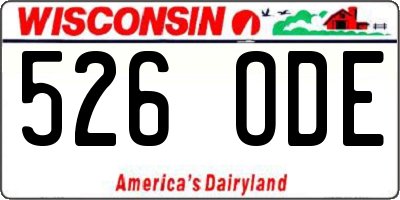 WI license plate 526ODE