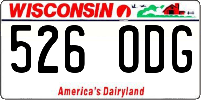 WI license plate 526ODG