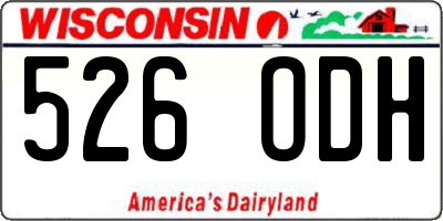 WI license plate 526ODH