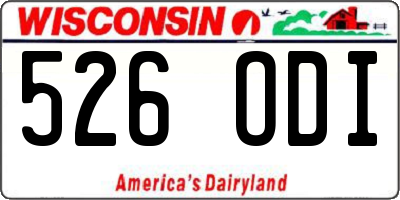 WI license plate 526ODI