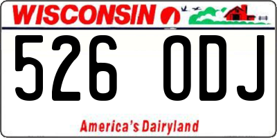 WI license plate 526ODJ