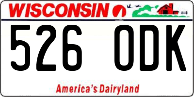 WI license plate 526ODK