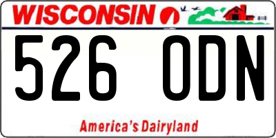 WI license plate 526ODN