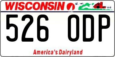 WI license plate 526ODP