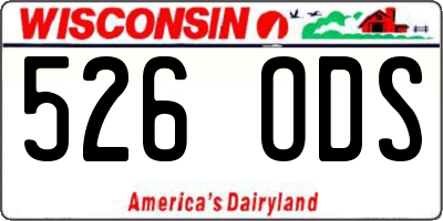 WI license plate 526ODS