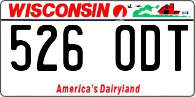 WI license plate 526ODT