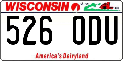 WI license plate 526ODU