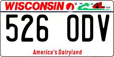 WI license plate 526ODV