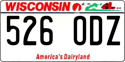 WI license plate 526ODZ
