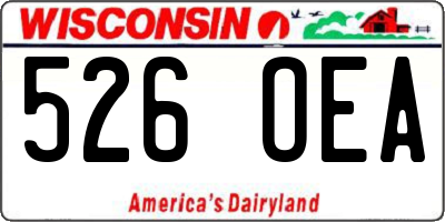 WI license plate 526OEA