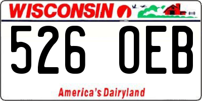 WI license plate 526OEB