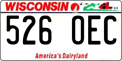 WI license plate 526OEC