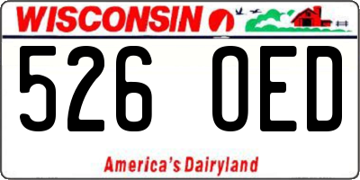 WI license plate 526OED