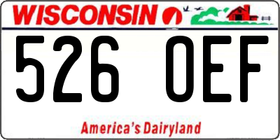 WI license plate 526OEF