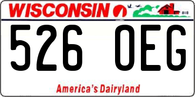 WI license plate 526OEG