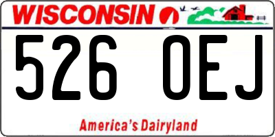 WI license plate 526OEJ