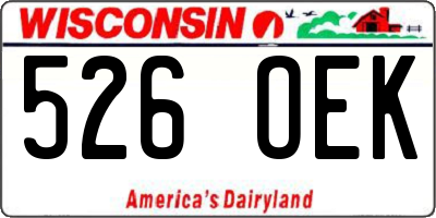 WI license plate 526OEK