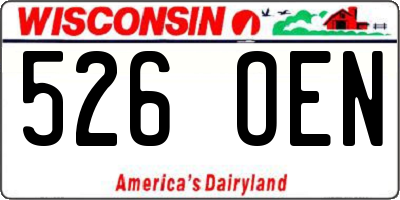 WI license plate 526OEN