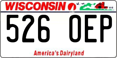 WI license plate 526OEP
