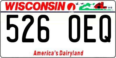 WI license plate 526OEQ