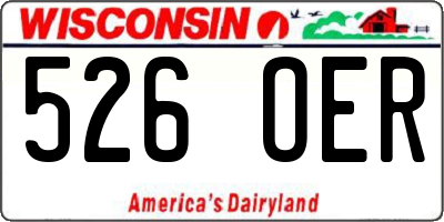 WI license plate 526OER
