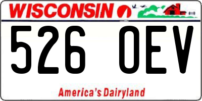 WI license plate 526OEV