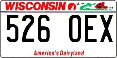 WI license plate 526OEX