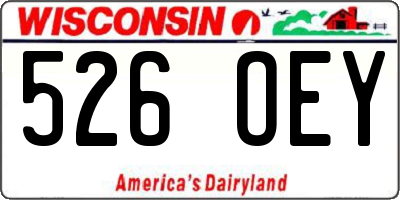 WI license plate 526OEY