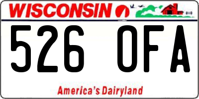 WI license plate 526OFA