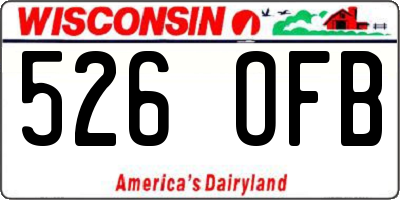 WI license plate 526OFB