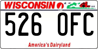 WI license plate 526OFC