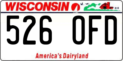 WI license plate 526OFD
