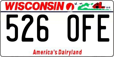 WI license plate 526OFE