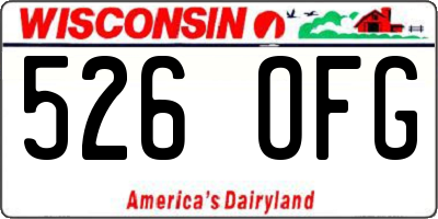 WI license plate 526OFG