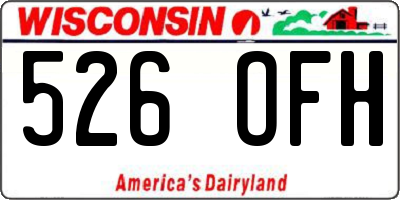 WI license plate 526OFH