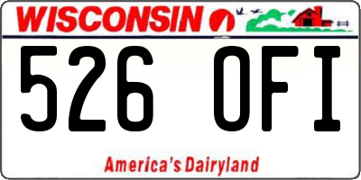 WI license plate 526OFI