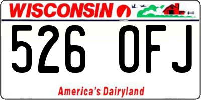 WI license plate 526OFJ