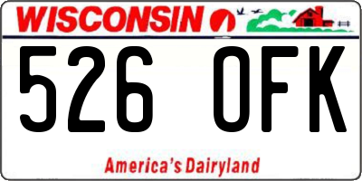 WI license plate 526OFK