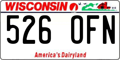 WI license plate 526OFN