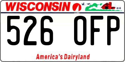 WI license plate 526OFP