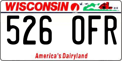 WI license plate 526OFR
