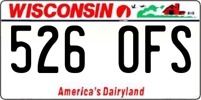WI license plate 526OFS
